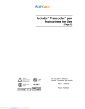 ArtiCure Isolator Transpolar pen Instructions For Use Manual