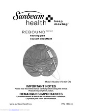 Sunbeam REBOUND 970-801-CN Important Notes