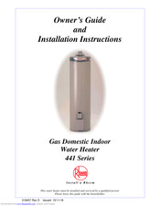 Rheem 441 170NO Owner's Manual And Installation Instructions