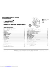 Sandpiper U1F B1XGTXSS600 Service & Operating Manual