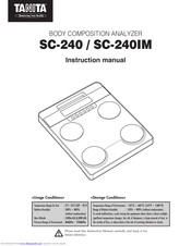 Tanita SC-240IM Instruction Manual