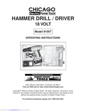 Chicago Electric 91007 Operating Instructions Manual