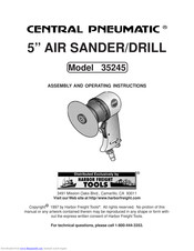 Central Pneumatic 35245 Assembly And Operating Instructions Manual