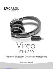 Carol Vireo BTH-830 Operation Manual