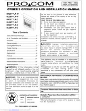 Procom BL28TYLA-W Owner's Operation And Installation Manual