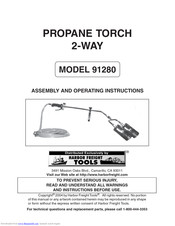 Harbor Freight Tools 91280 Assembly And Operating Instructions Manual