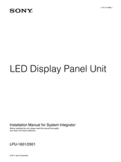 Sony LPU-2001 Installation Manual
