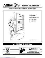 Aquafog XE 2000-HS User's Manual And Operating Instructions