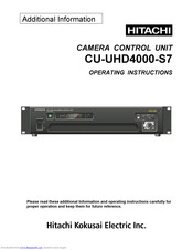 Hitachi CU-UHD4000-S7 Operating Instructions Manual