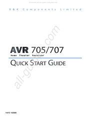 B&K AVR 707 Quick Start Manual