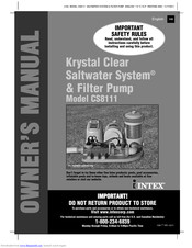 Intex Saltwater System CS8111 Manuals 