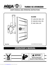 Aquafog Turbo XE User's Manual And Operating Instructions