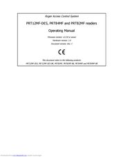 Roger PRT84MF Operating Manual