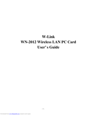 W-Link WN-2012 User Manual