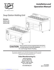 Duke HCSS-RH Installation And Operation Manual