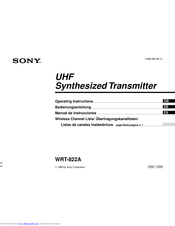 Sony WRT-822A Operating Instructions Manual