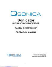 Qsonica Sonicator Q2000F Operation Manual