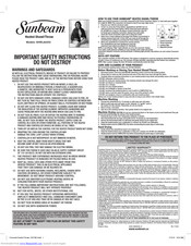 Sunbeam SHWL825 Series User Manual