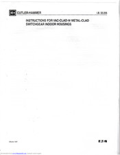 Cutler-Hammer VAC-CLAD-W METAL-CLAD Instructions Manual