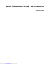 Intel PRO/Wireless 2011B LAN USB Device WUD2011BWW User Manual