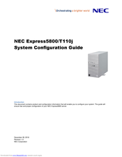 NEC Express5800/T110j System Configuration Manual