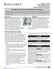Accurex XRUB Belt Drive Installation, Operation And Maintenance Manual