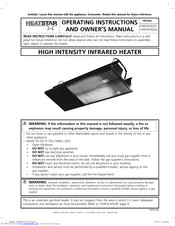 HeatStar HSRR40SP(LP) Operating Instructions And Owner's Manual