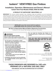 Isokern Vent-Free 81046 Installation, Operation, Maintenance And Owner's Manual