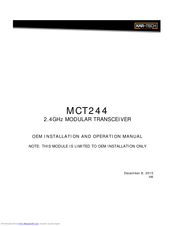 KAR-TECH MCT244 Installation And Operation Manual