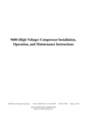 HELIX Compressor 9600 Installation, Operation And Maintenance Instructions
