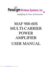 Paradigm MAF 900-60S User Manual