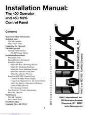 Faac 400 Installation Manual