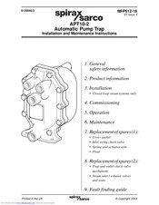 Spirax Sarco APT10-2 Installation And Maintenance Instructions Manual