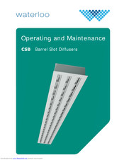WATERLOO CSB 15-F Operating And Maintenance Instructions Manual