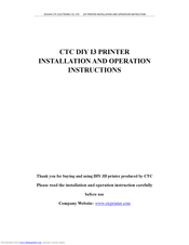 CTC Union DIY I3 Installation And Operation Instructions Manual