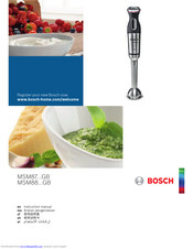 bosch MSM87...GB series Instruction Manual