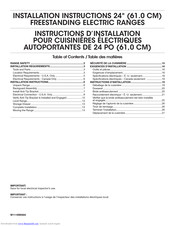 Whirlpool WFE500M4HS Installation Instructions Manual