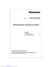 Panasonic KX-HGC200 Operating Instructions Manual