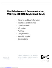 Deif MIC-2 MKII Quick Start Manual