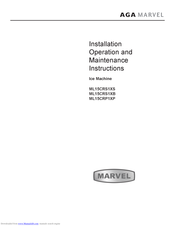 AGA marvel ML15CRP1XP Installation, Operation And Maintenance Instructions