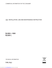 Sirius Satellite Radio SL920 L 856 Installation, Use And Maintenance Instructions