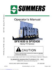 Summers Spray Fill Xpress Series Operator's Manual