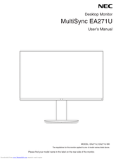 NEC MultiSync EA271U User Manual