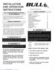 Bull Outdoor MUSTANG Installation And Operation Instructions Manual