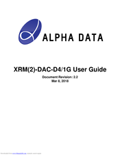 Alpha Data XRM(2)-DAC-D4/1G User Manual