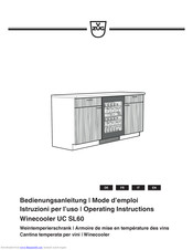 V-ZUG UC SL60 Operating Instructions Manual