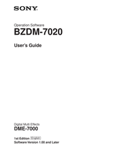 Sony BZDM-7020 User Manual