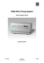 Dionex P680 ISO Quick Installation Manual