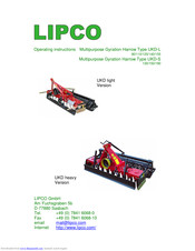 Lipco UKD-L 110 Operating Instructions Manual