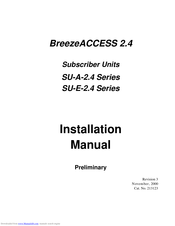 BreezeCOM SU-E-BD-HP-2.4 Installation Manual